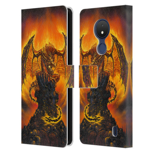 Ed Beard Jr Dragons Harbinger Of Fire Leather Book Wallet Case Cover For Nokia C21