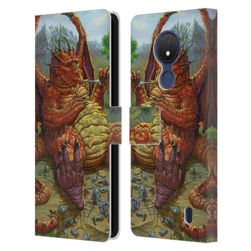 Ed Beard Jr Dragons Lunch With A Toothpick Leather Book Wallet Case Cover For Nokia C21