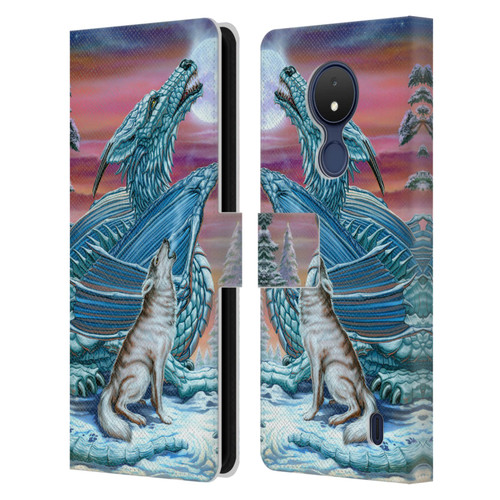 Ed Beard Jr Dragons Moon Song Wolf Moon Leather Book Wallet Case Cover For Nokia C21