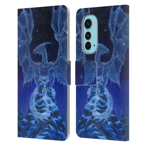 Ed Beard Jr Dragons Winter Spirit Leather Book Wallet Case Cover For Motorola Edge (2022)