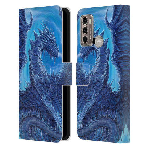 Ed Beard Jr Dragons Glacier Leather Book Wallet Case Cover For Motorola Moto G60 / Moto G40 Fusion