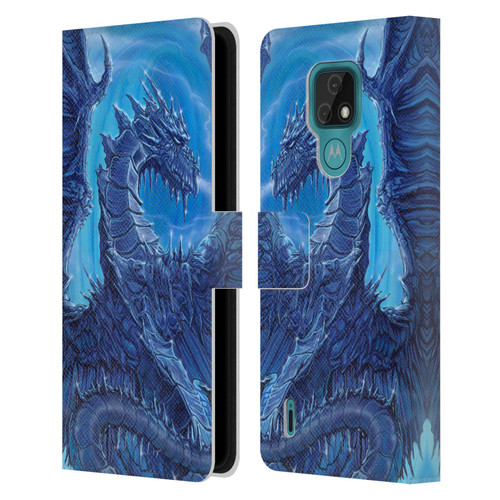 Ed Beard Jr Dragons Glacier Leather Book Wallet Case Cover For Motorola Moto E7