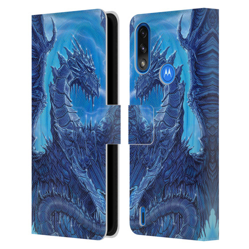 Ed Beard Jr Dragons Glacier Leather Book Wallet Case Cover For Motorola Moto E7 Power / Moto E7i Power