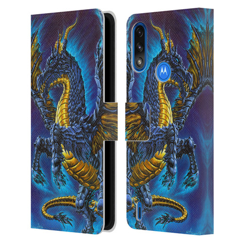 Ed Beard Jr Dragons Mare Leather Book Wallet Case Cover For Motorola Moto E7 Power / Moto E7i Power