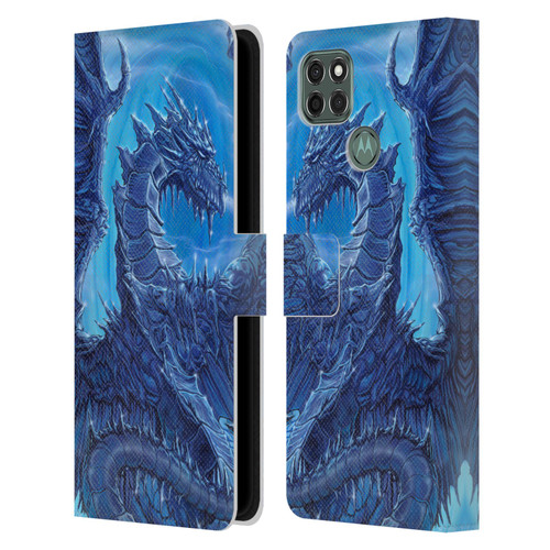 Ed Beard Jr Dragons Glacier Leather Book Wallet Case Cover For Motorola Moto G9 Power