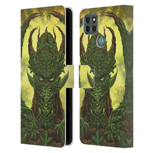 Ed Beard Jr Dragons Green Guardian Greenman Leather Book Wallet Case Cover For Motorola Moto G9 Power