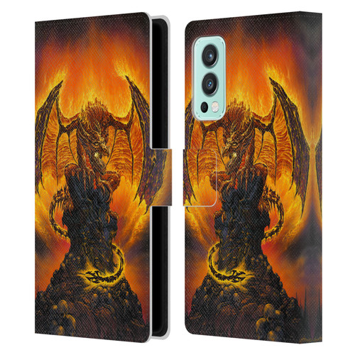 Ed Beard Jr Dragons Harbinger Of Fire Leather Book Wallet Case Cover For OnePlus Nord 2 5G