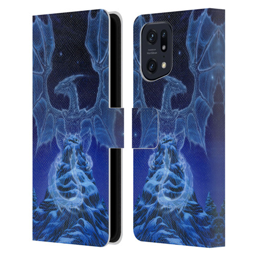 Ed Beard Jr Dragons Winter Spirit Leather Book Wallet Case Cover For OPPO Find X5