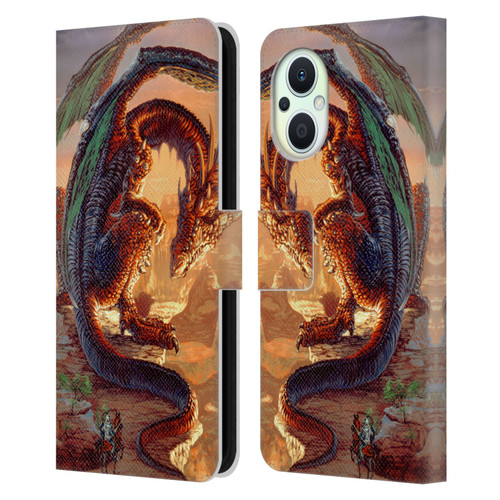 Ed Beard Jr Dragons Bravery Misplaced Leather Book Wallet Case Cover For OPPO Reno8 Lite