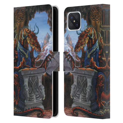 Ed Beard Jr Dragons Ancient Scholar Leather Book Wallet Case Cover For OPPO Reno4 Z 5G