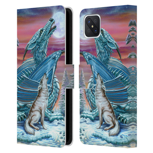 Ed Beard Jr Dragons Moon Song Wolf Moon Leather Book Wallet Case Cover For OPPO Reno4 Z 5G