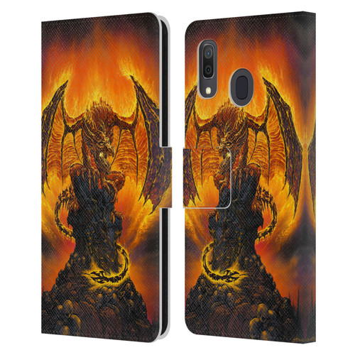 Ed Beard Jr Dragons Harbinger Of Fire Leather Book Wallet Case Cover For Samsung Galaxy A33 5G (2022)