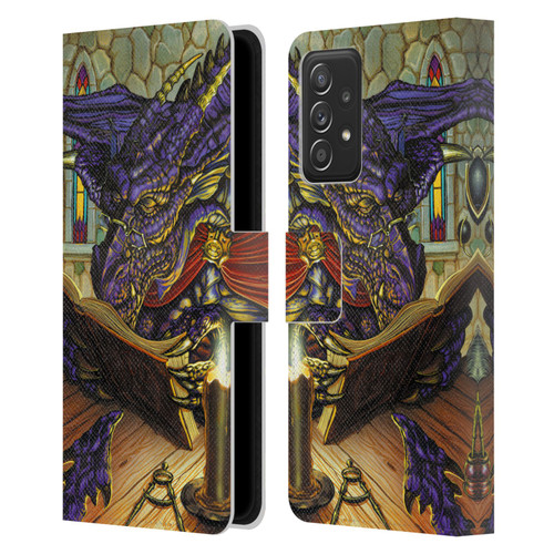 Ed Beard Jr Dragons A Good Book Leather Book Wallet Case Cover For Samsung Galaxy A52 / A52s / 5G (2021)