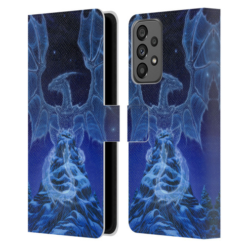 Ed Beard Jr Dragons Winter Spirit Leather Book Wallet Case Cover For Samsung Galaxy A73 5G (2022)