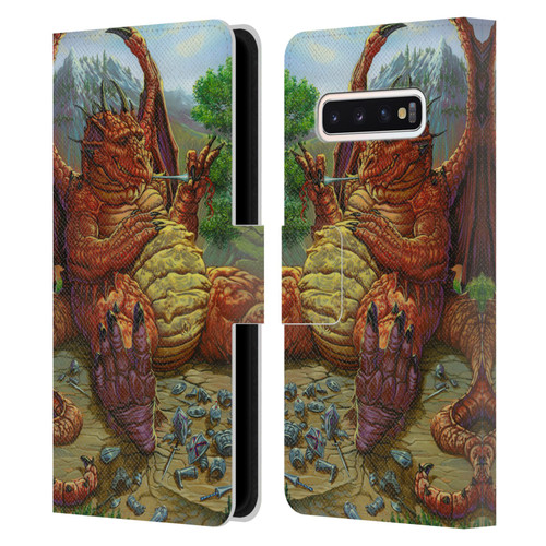 Ed Beard Jr Dragons Lunch With A Toothpick Leather Book Wallet Case Cover For Samsung Galaxy S10