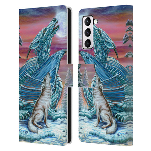 Ed Beard Jr Dragons Moon Song Wolf Moon Leather Book Wallet Case Cover For Samsung Galaxy S21+ 5G