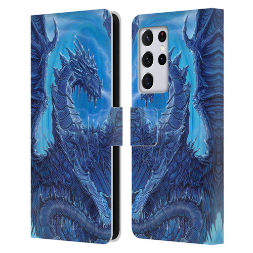 Ed Beard Jr Dragons Glacier Leather Book Wallet Case Cover For Samsung Galaxy S21 Ultra 5G