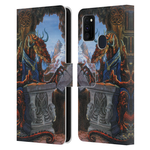 Ed Beard Jr Dragons Ancient Scholar Leather Book Wallet Case Cover For Samsung Galaxy M30s (2019)/M21 (2020)