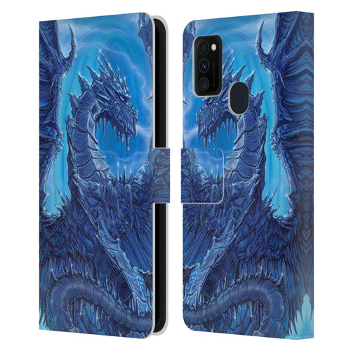 Ed Beard Jr Dragons Glacier Leather Book Wallet Case Cover For Samsung Galaxy M30s (2019)/M21 (2020)