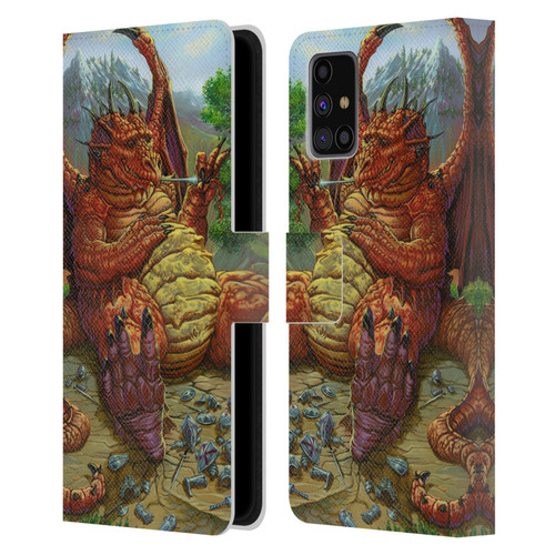 Ed Beard Jr Dragons Lunch With A Toothpick Leather Book Wallet Case Cover For Samsung Galaxy M31s (2020)