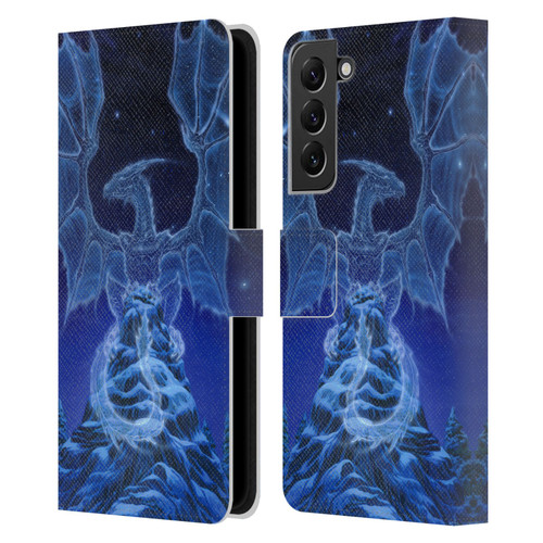 Ed Beard Jr Dragons Winter Spirit Leather Book Wallet Case Cover For Samsung Galaxy S22+ 5G