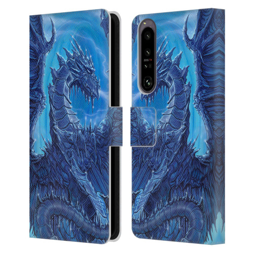 Ed Beard Jr Dragons Glacier Leather Book Wallet Case Cover For Sony Xperia 1 IV