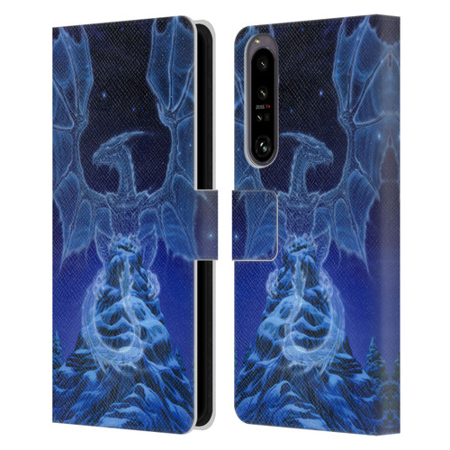 Ed Beard Jr Dragons Winter Spirit Leather Book Wallet Case Cover For Sony Xperia 1 IV