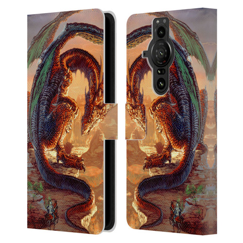 Ed Beard Jr Dragons Bravery Misplaced Leather Book Wallet Case Cover For Sony Xperia Pro-I