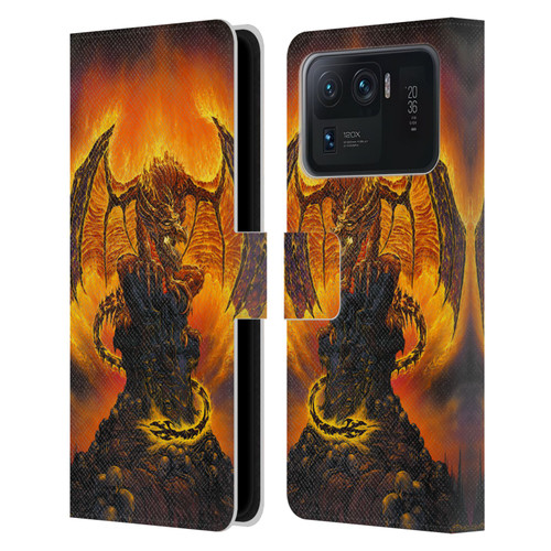 Ed Beard Jr Dragons Harbinger Of Fire Leather Book Wallet Case Cover For Xiaomi Mi 11 Ultra