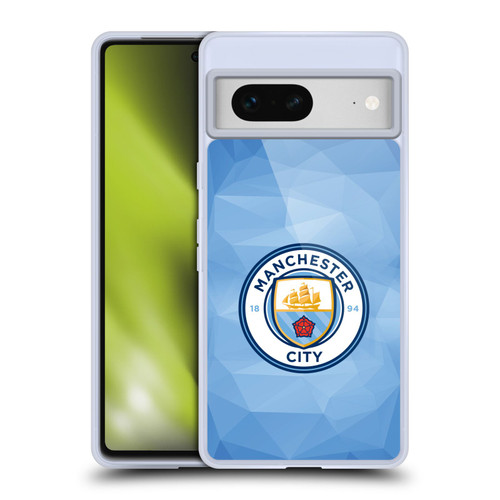 Manchester City Man City FC Badge Geometric Blue Full Colour Soft Gel Case for Google Pixel 7