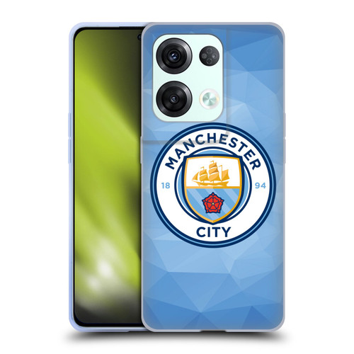 Manchester City Man City FC Badge Geometric Blue Full Colour Soft Gel Case for OPPO Reno8 Pro