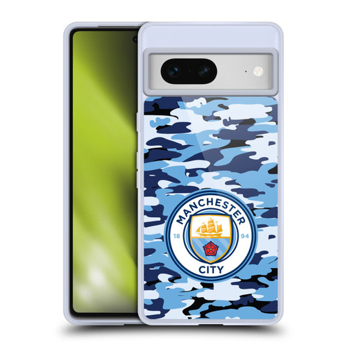 Manchester City Man City FC Badge Camou Blue Moon Soft Gel Case for Google Pixel 7