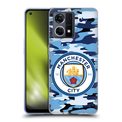 Manchester City Man City FC Badge Camou Blue Moon Soft Gel Case for OPPO Reno8 4G