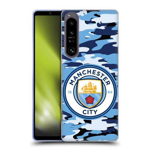 Manchester City Man City FC Badge Camou Blue Moon Soft Gel Case for Sony Xperia 1 IV