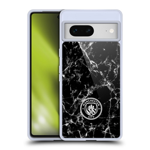 Manchester City Man City FC Marble Badge Black White Mono Soft Gel Case for Google Pixel 7