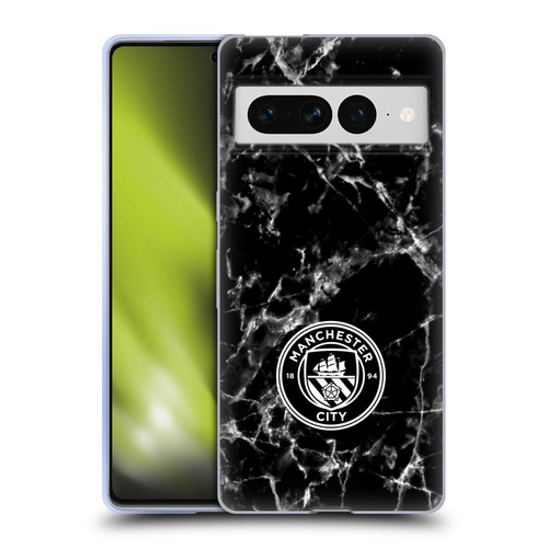 Manchester City Man City FC Marble Badge Black White Mono Soft Gel Case for Google Pixel 7 Pro