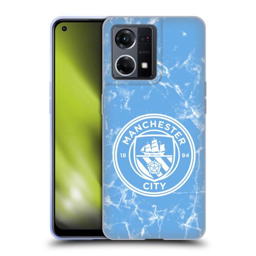 Manchester City Man City FC Marble Badge Blue White Mono Soft Gel Case for OPPO Reno8 4G