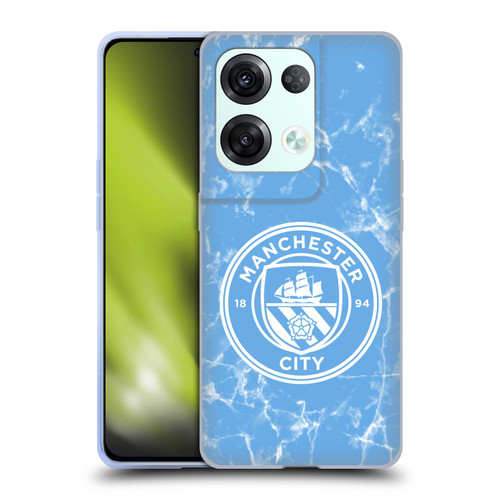 Manchester City Man City FC Marble Badge Blue White Mono Soft Gel Case for OPPO Reno8 Pro