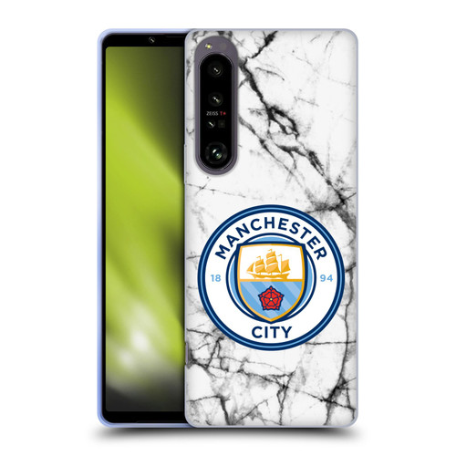 Manchester City Man City FC Marble Badge Full Colour Soft Gel Case for Sony Xperia 1 IV
