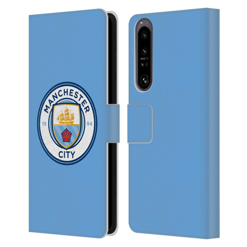 Manchester City Man City FC Badge Blue Full Colour Leather Book Wallet Case Cover For Sony Xperia 1 IV