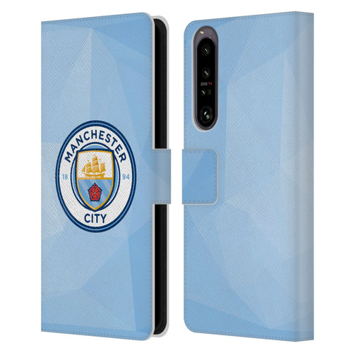 Manchester City Man City FC Badge Geometric Blue Full Colour Leather Book Wallet Case Cover For Sony Xperia 1 IV