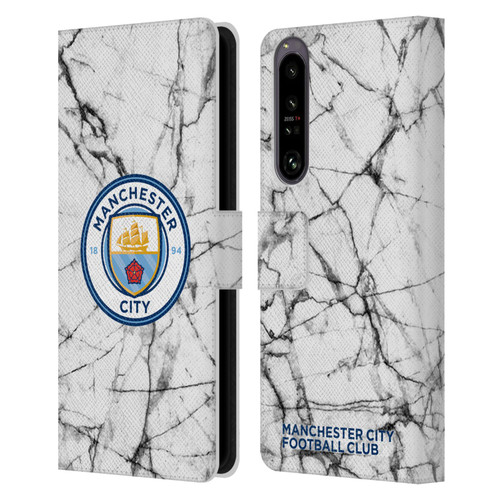 Manchester City Man City FC Marble Badge Full Colour Leather Book Wallet Case Cover For Sony Xperia 1 IV
