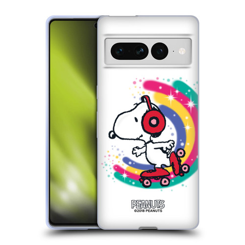 Peanuts Snoopy Boardwalk Airbrush Colourful Skating Soft Gel Case for Google Pixel 7 Pro