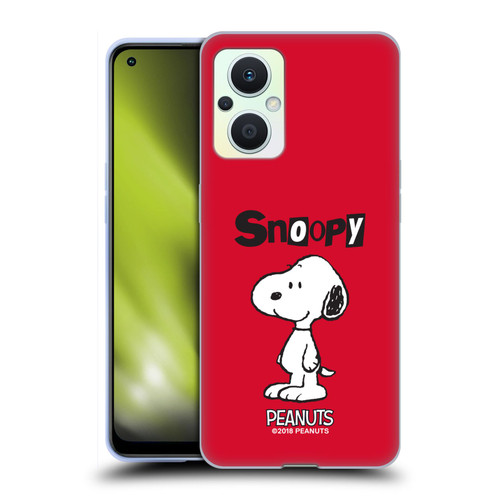 Peanuts Characters Snoopy Soft Gel Case for OPPO Reno8 Lite
