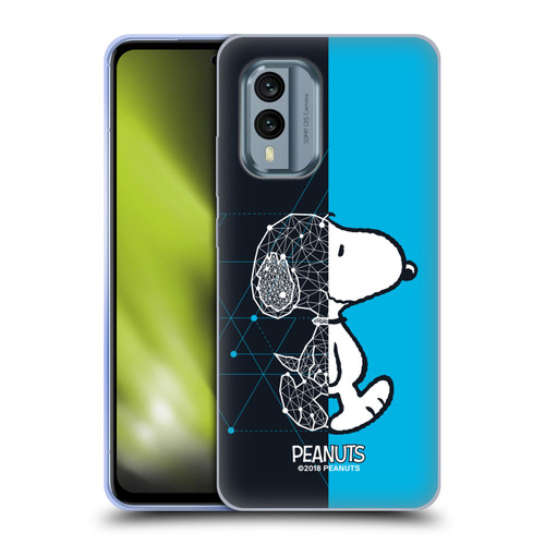 Peanuts Halfs And Laughs Snoopy Geometric Soft Gel Case for Nokia X30