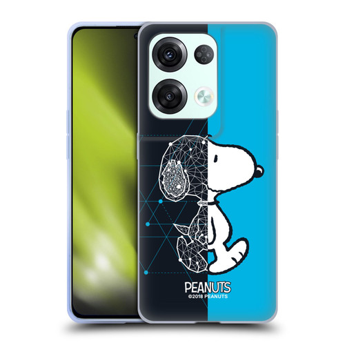 Peanuts Halfs And Laughs Snoopy Geometric Soft Gel Case for OPPO Reno8 Pro
