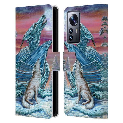 Ed Beard Jr Dragons Moon Song Wolf Moon Leather Book Wallet Case Cover For Xiaomi 12 Pro