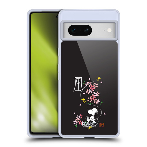 Peanuts Oriental Snoopy Cherry Blossoms Soft Gel Case for Google Pixel 7