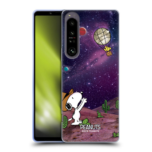 Peanuts Snoopy Space Cowboy Nebula Balloon Woodstock Soft Gel Case for Sony Xperia 1 IV