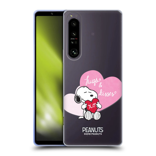 Peanuts Sealed With A Kiss Snoopy Hugs And Kisses Soft Gel Case for Sony Xperia 1 IV